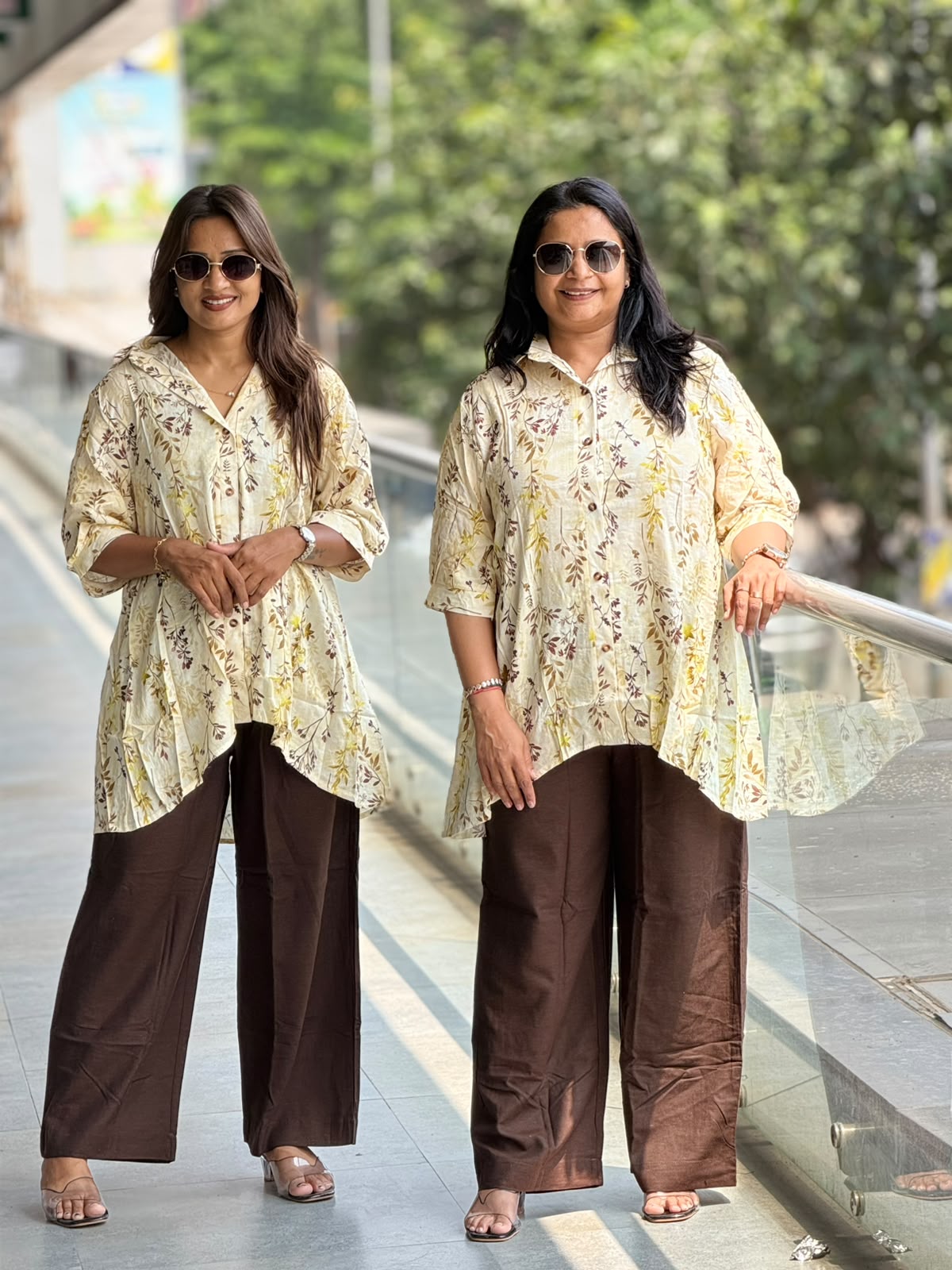 Floral Flow Long Shirt & Palazzo Set