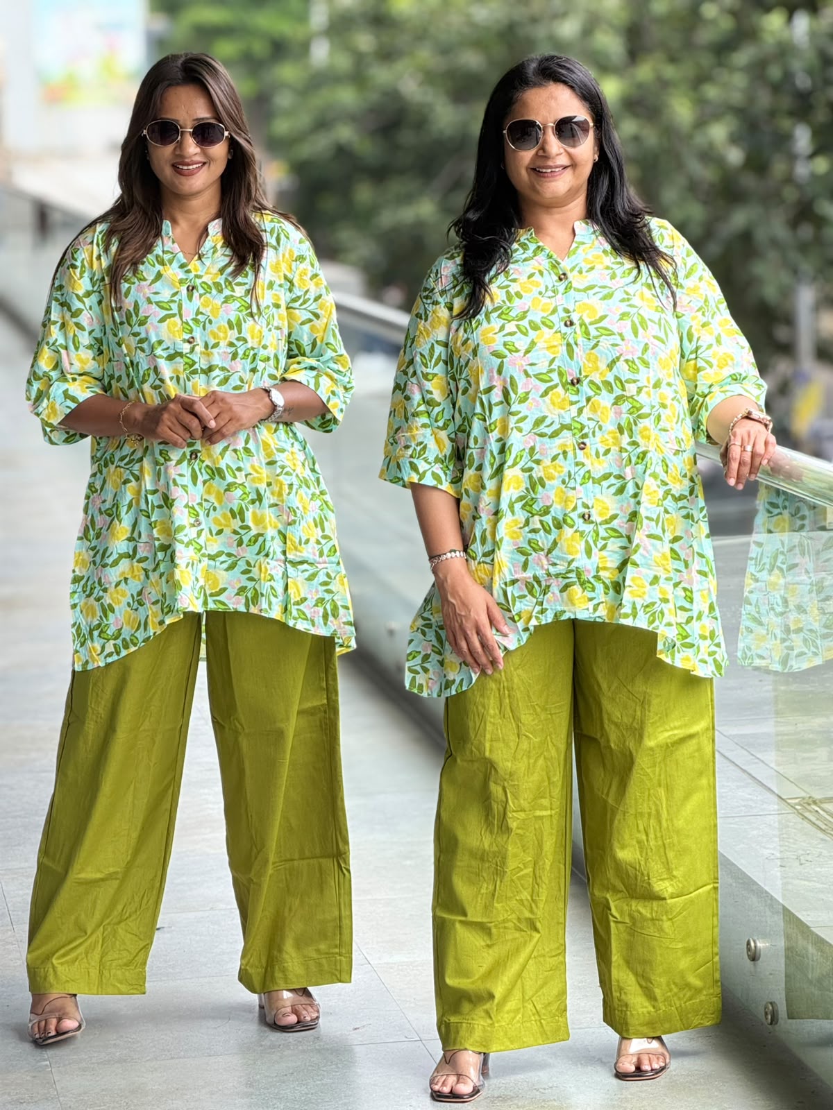 Floral Flow Long Shirt & Palazzo Set