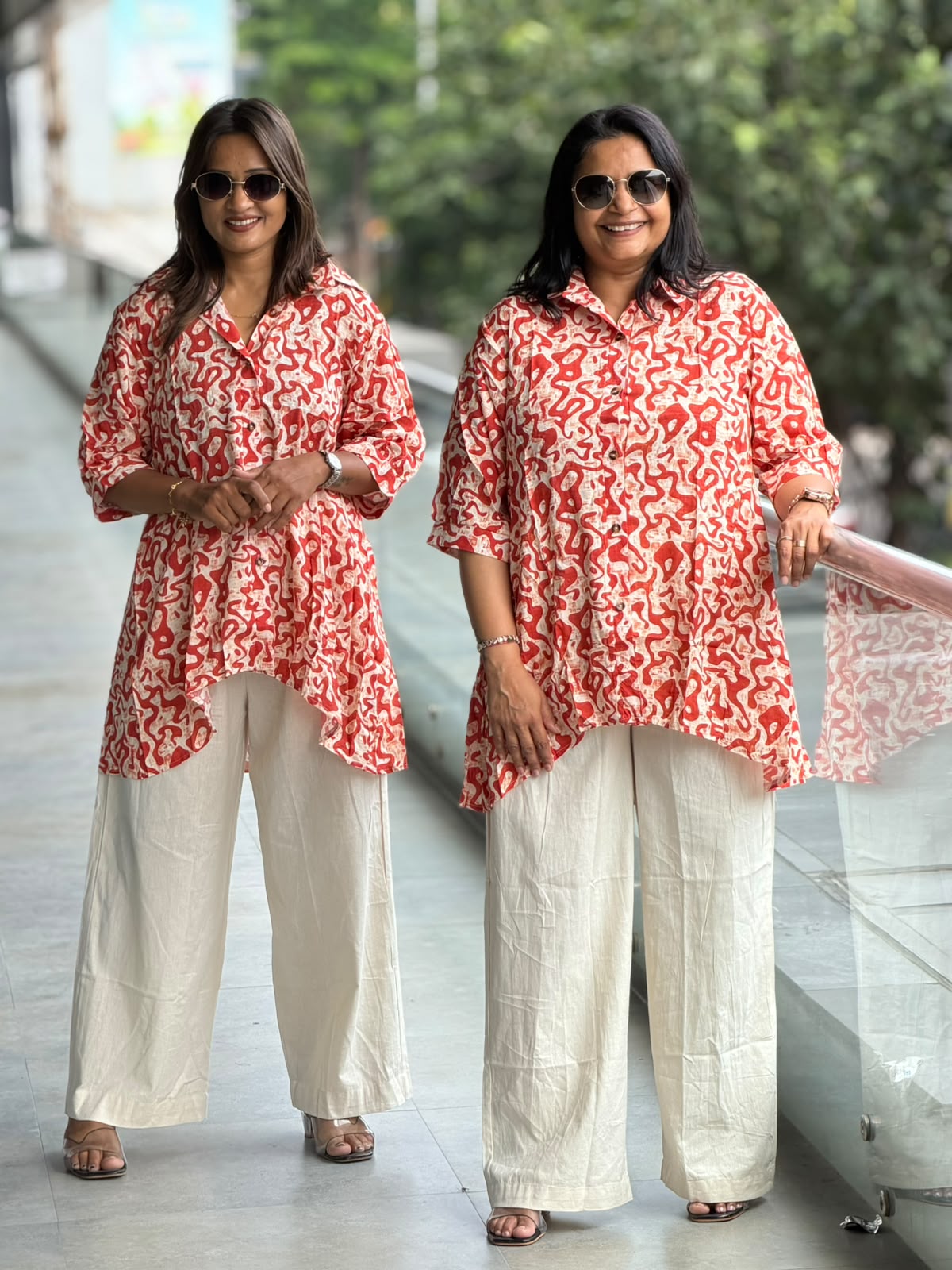 Floral Flow Long Shirt & Palazzo Set