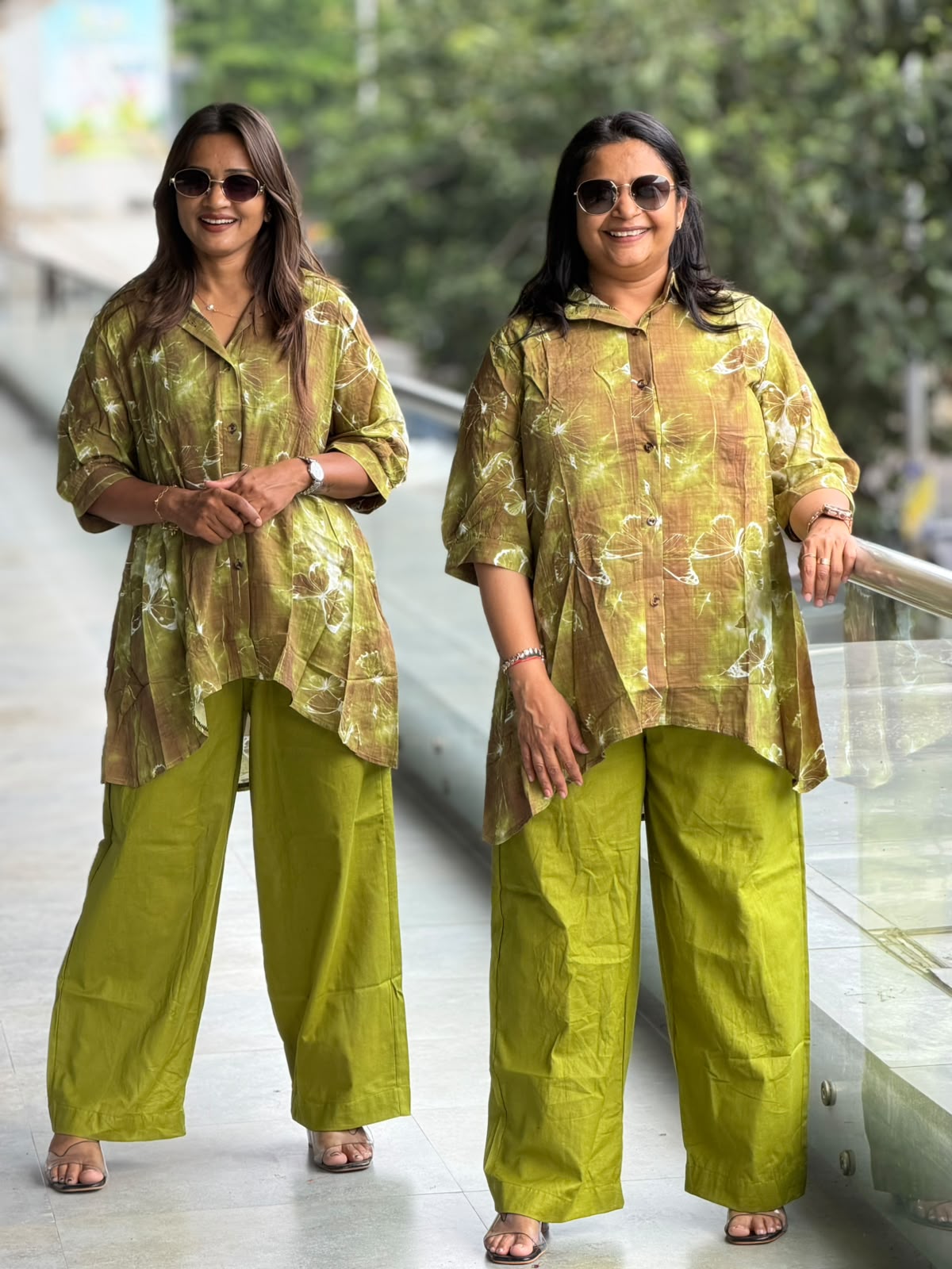Floral Flow Long Shirt & Palazzo Set