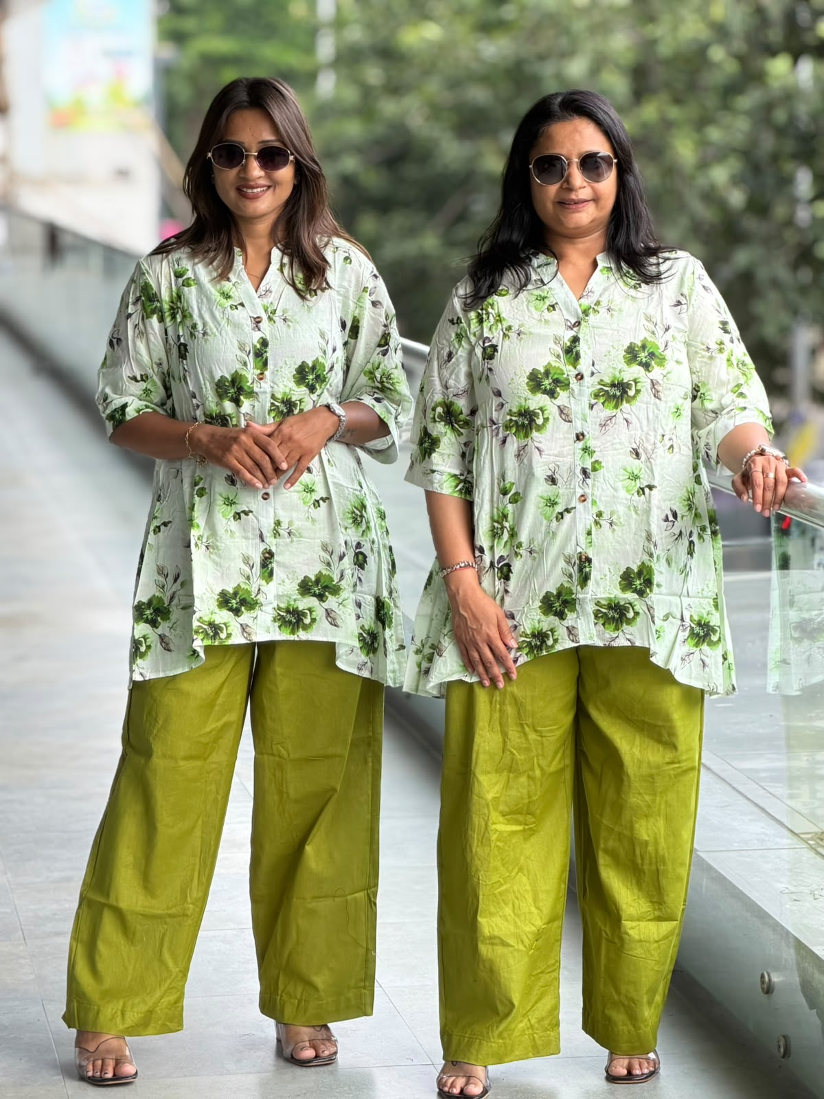 Floral Flow Long Shirt & Palazzo Set