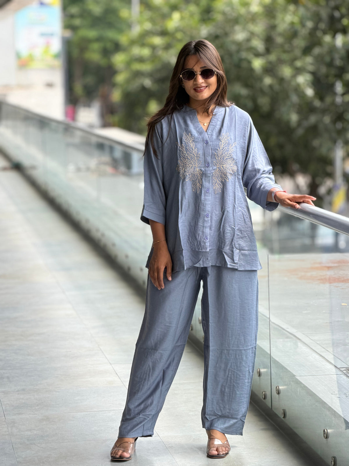 BloomEase Embroidered Co-Ord Set