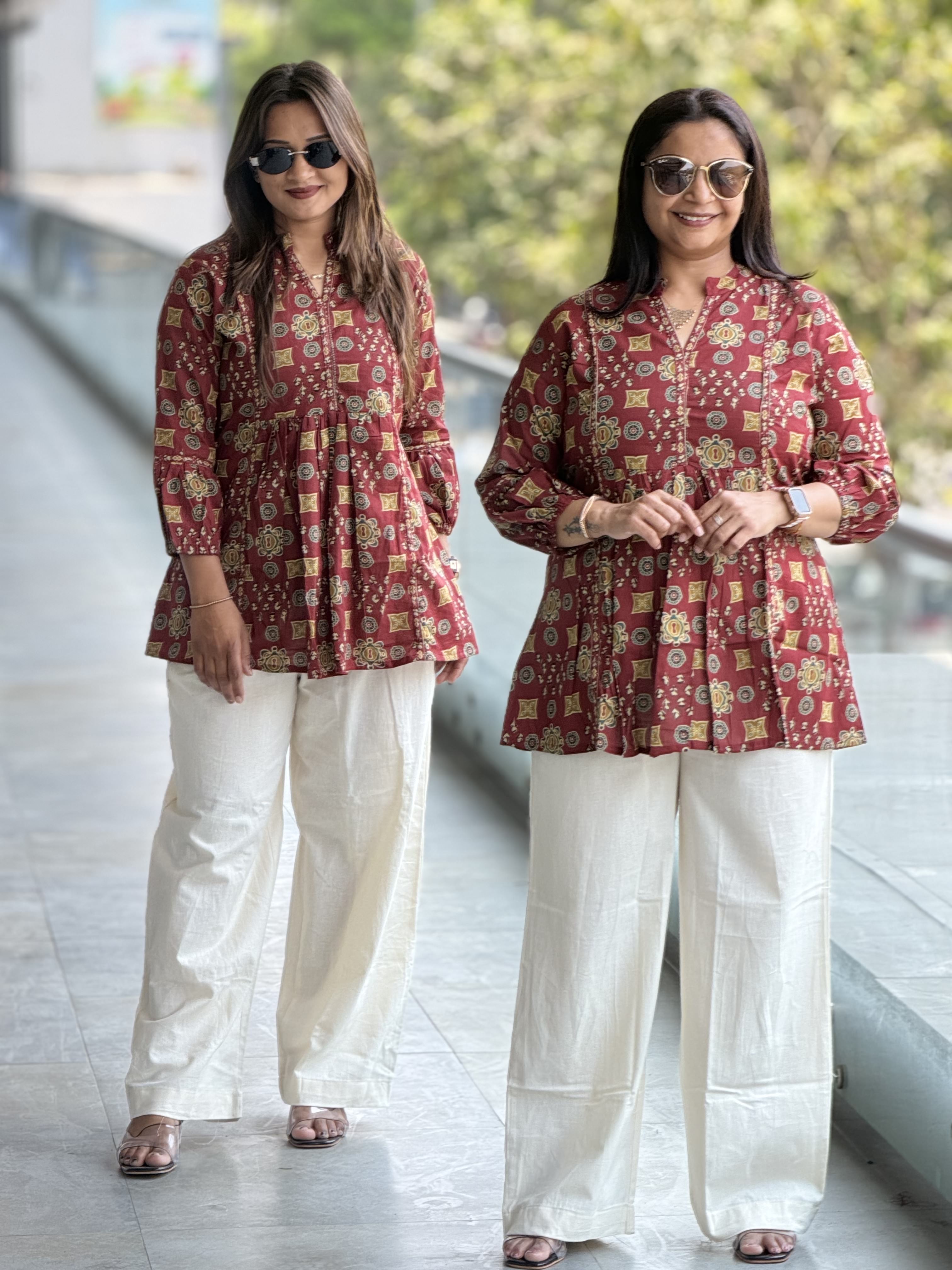 Plum Blossom Printed Peplum