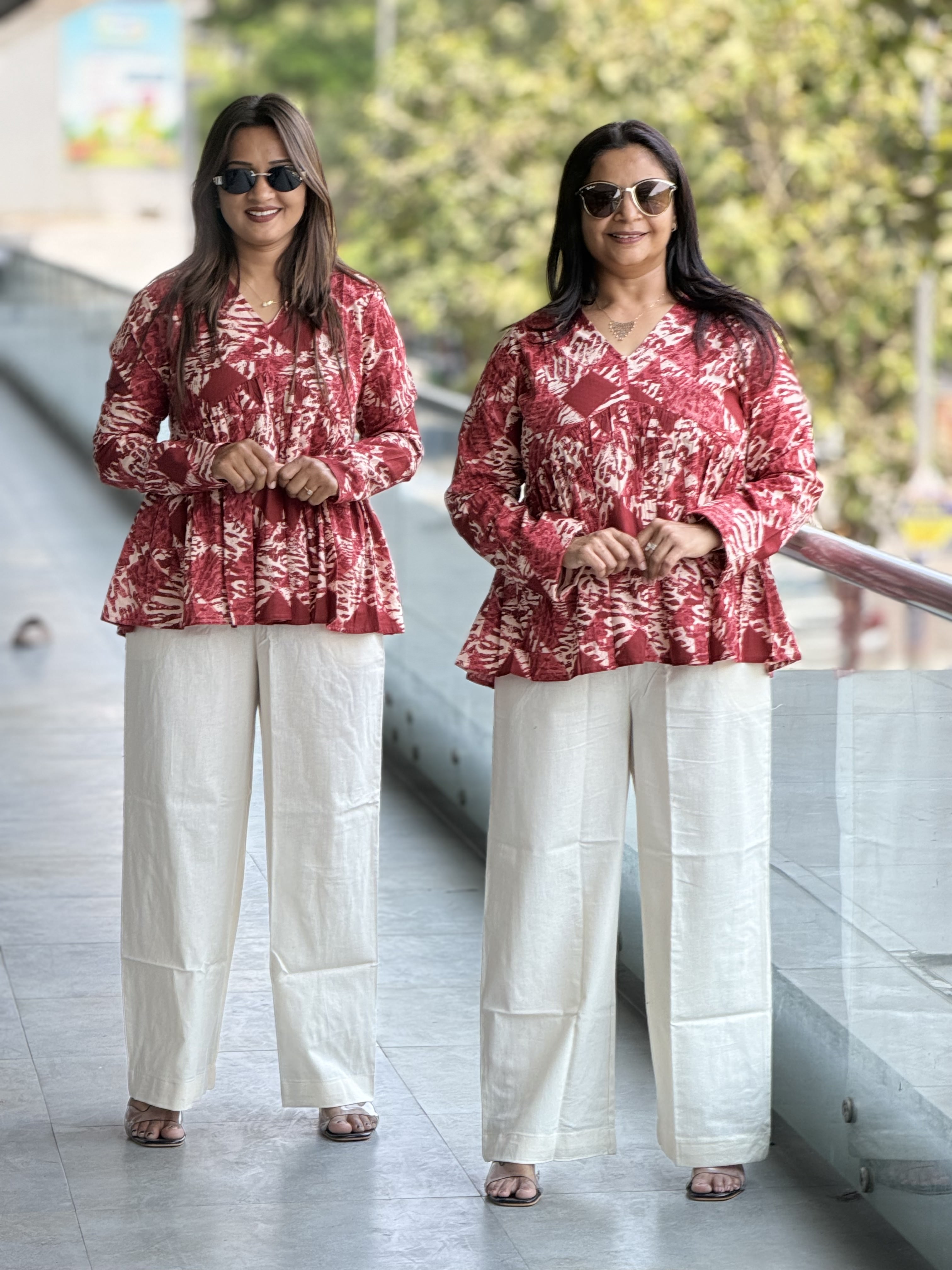 Printed Peplum Tunic